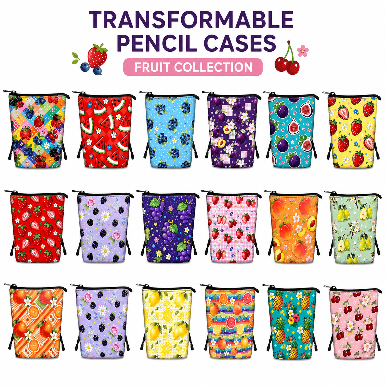 Transformable Standing Pencil Case - Fruit Collection