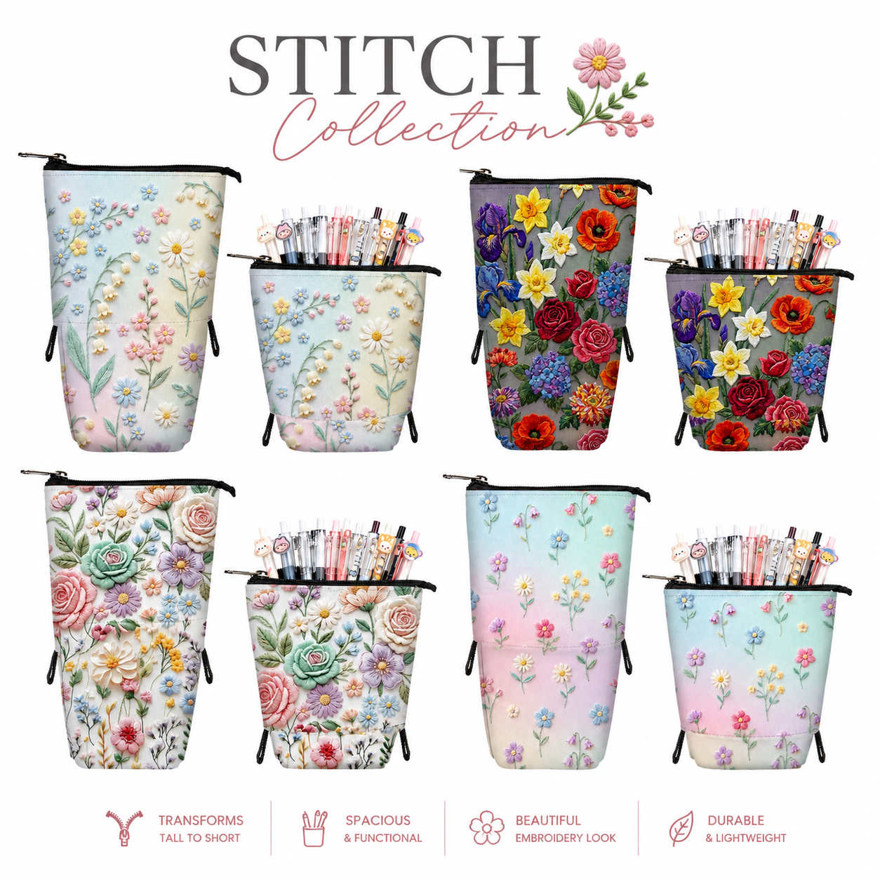 Transformable Standing Pencil Case - Stitch Collection