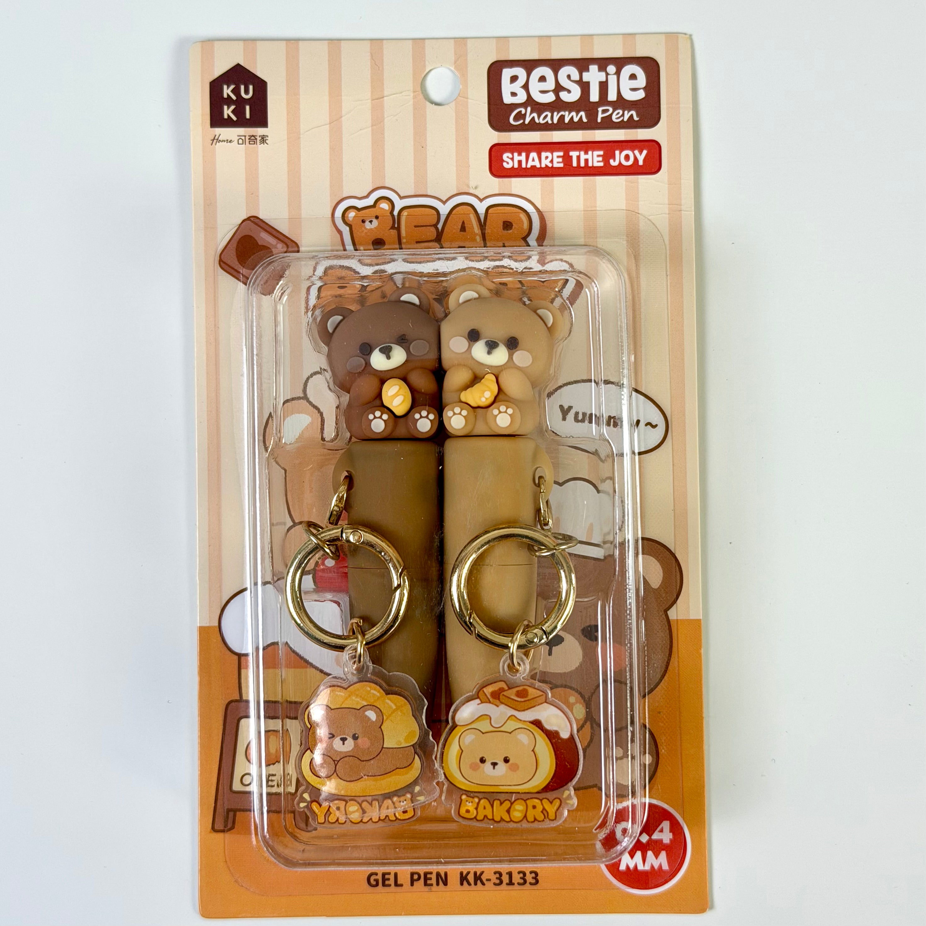 🧸 Bestie Charm Pen Duo – Bear Bakery Edition