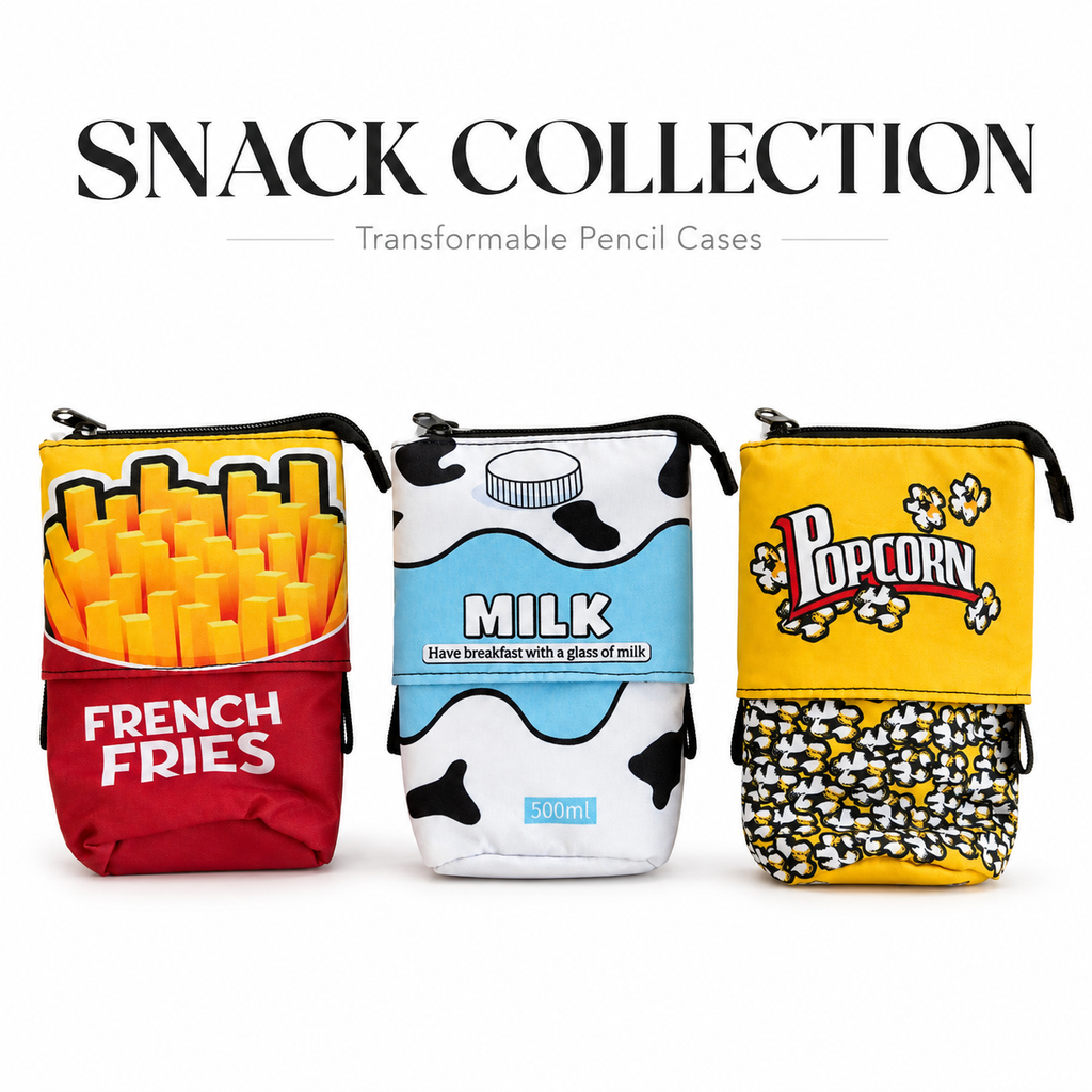 Transformable Standing Pencil Case - Snack Collection