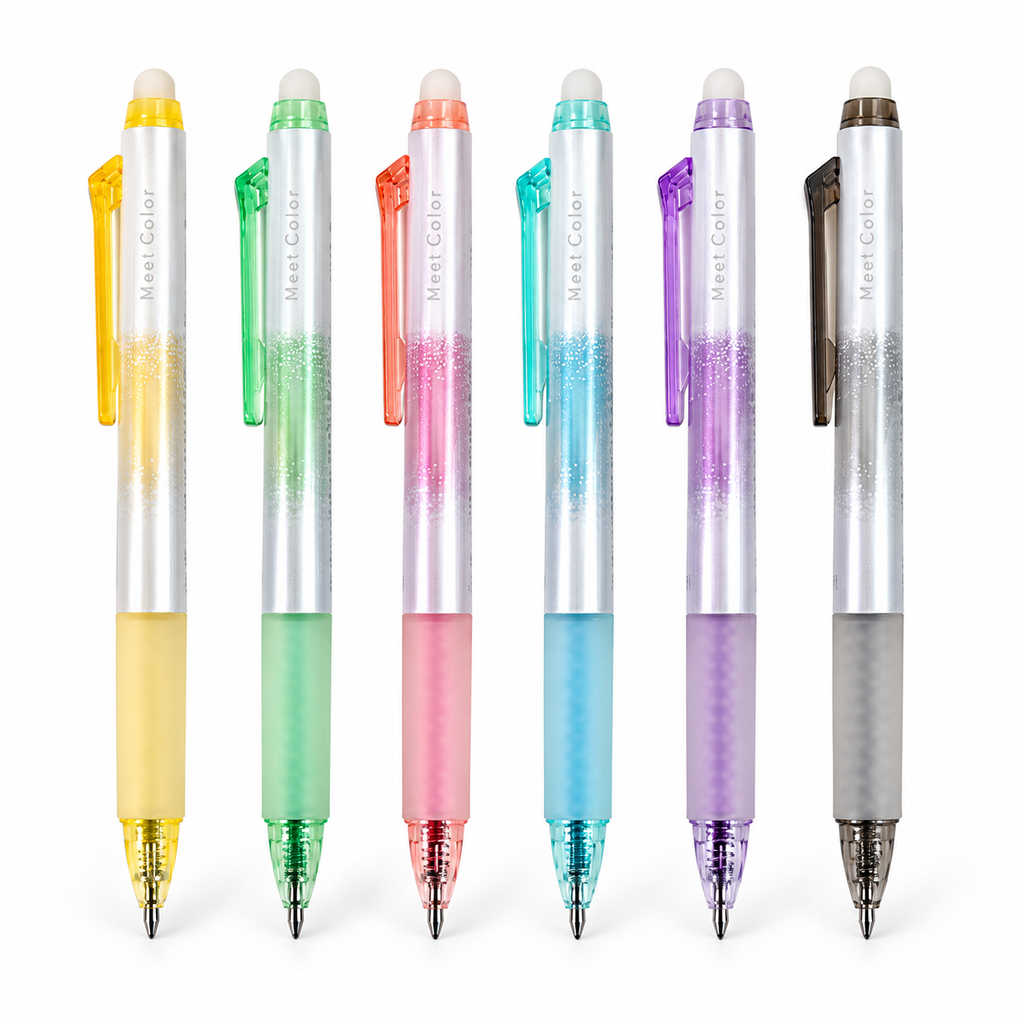 Meet Color Glitter Erasable Pens – Set of 6