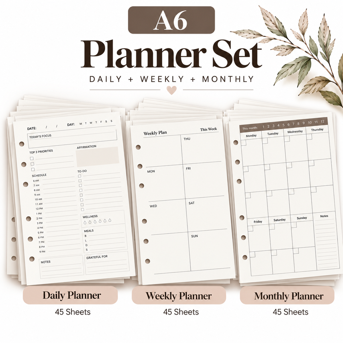 A6 Planner Refills