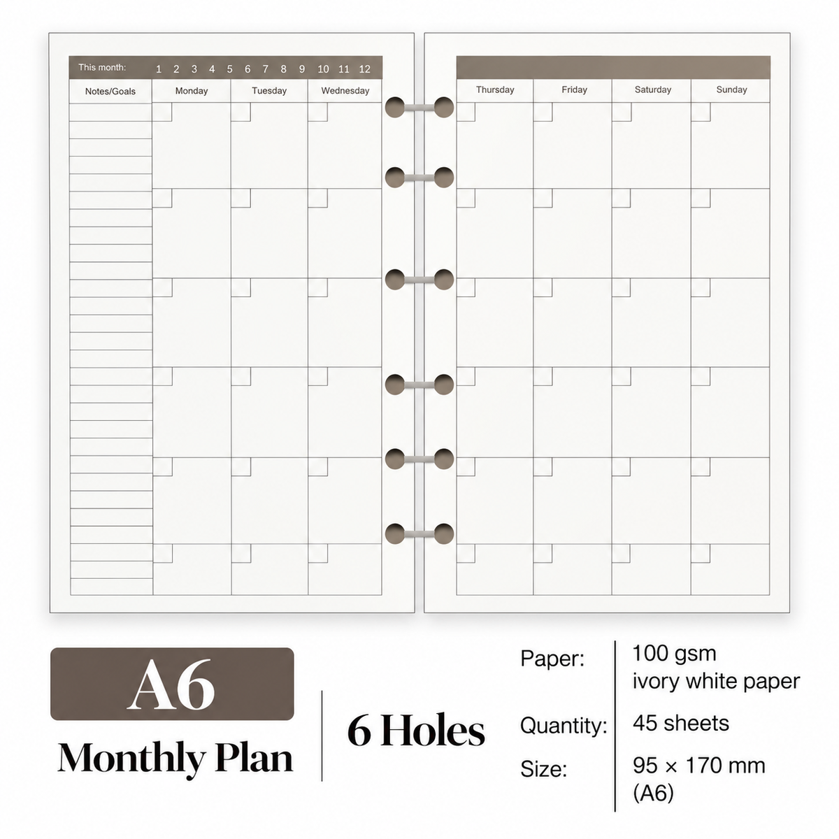 A6 Planner Refills