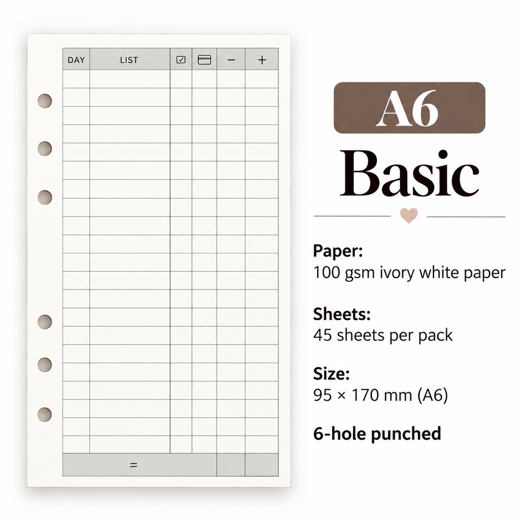 A6 Budget Refills