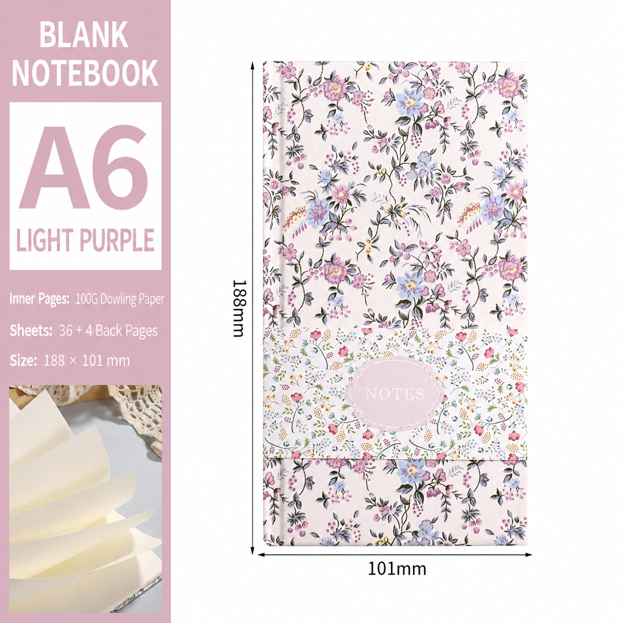 Floral Notes Notebook