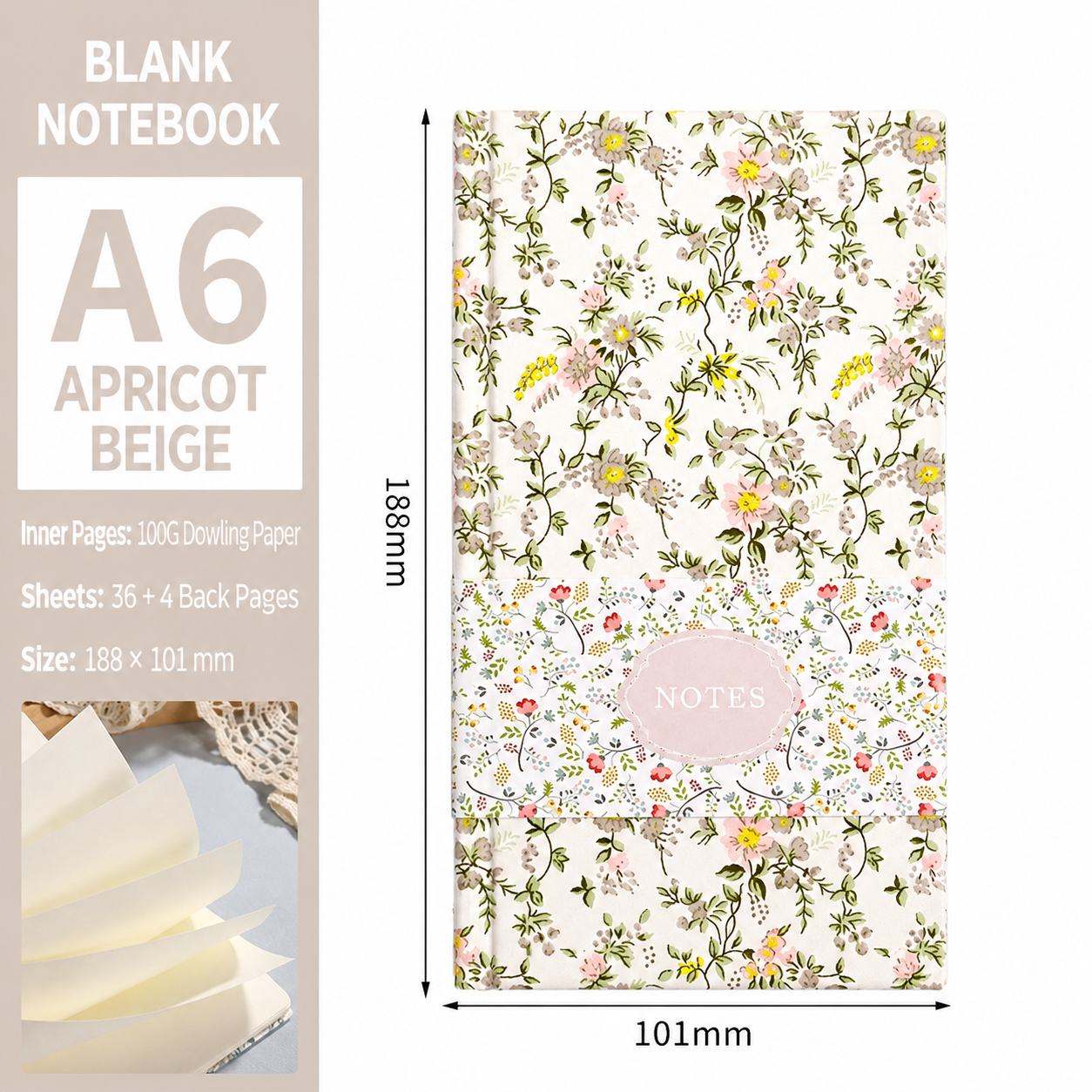 Floral Notes Notebook